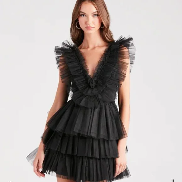 【NOTREemor 】tulle mini dress/ black Exclusive Tulle Mini Dress - Black | Fashion Nova